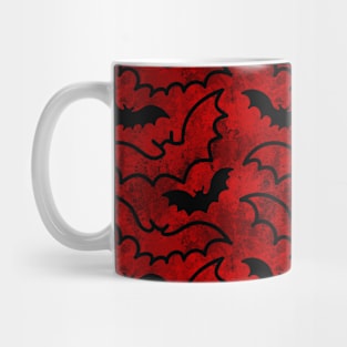 Flying Bats Vampire Red Pattern Mug